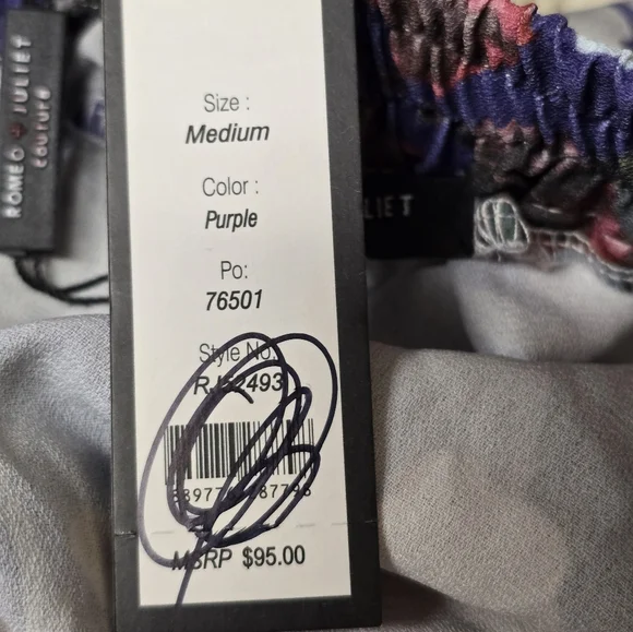 Romeo & Juliet Couture High Waist Floral Shorts - Blue and Red NWT